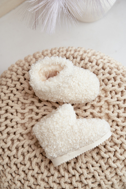 Čižmy Snehule deti s kožušinou Typu Baranek slonovina Mevael