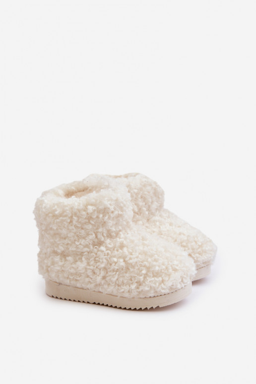 Čižmy Snehule deti s kožušinou Typu Baranek slonovina Mevael