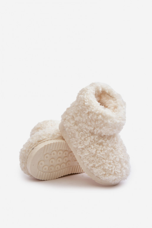 Čižmy Snehule deti s kožušinou Typu Baranek slonovina Mevael