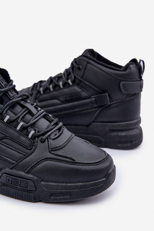 Tenisky model obuvi pre mužov zahriať sa Big Star OO174587 HI-POLLY SYSTEM čierna