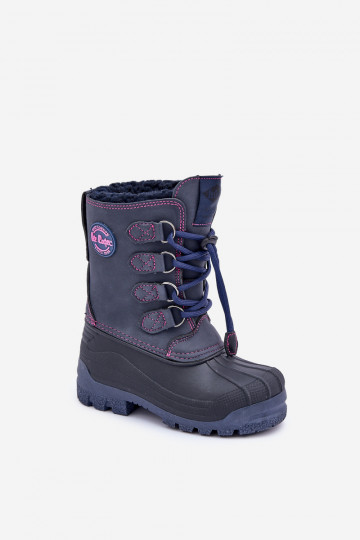 Vysoká teplý Snehule deti so sťahovacou šnúrkou Lee Cooper LCJ-24-44-2843K tmavomodrá