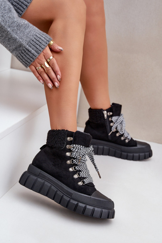 Dámske zahriať sa Čižmy topánky s platformou čierna Alcyhen