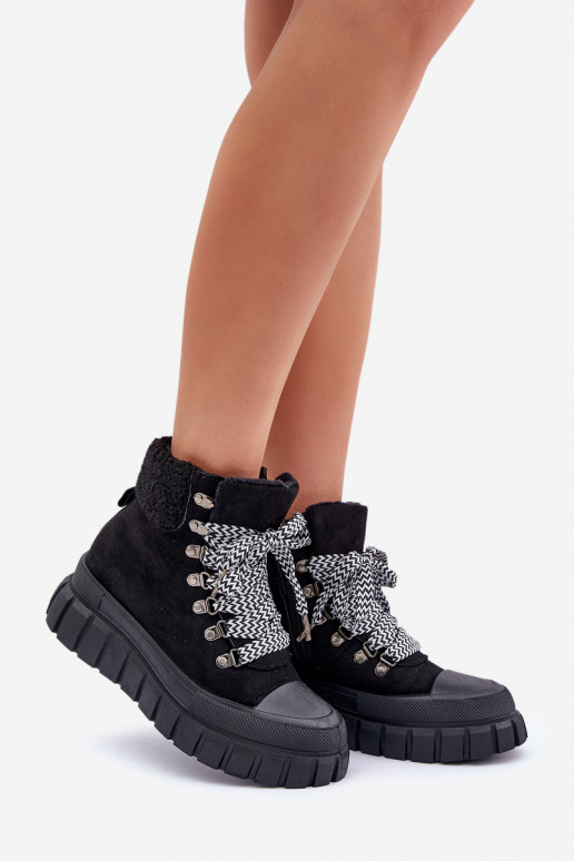 Dámske zahriať sa Čižmy topánky s platformou čierna Alcyhen