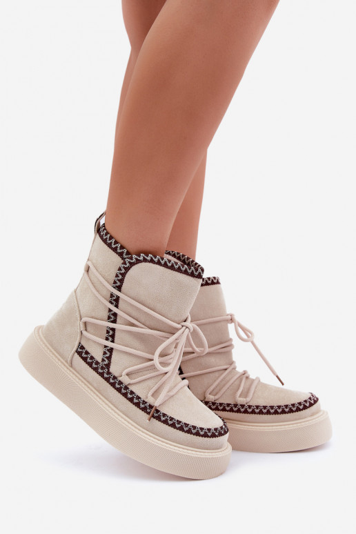 Snehule Dámske Z Haftem s platformou slonovina Zapnutéleris Snehule Dámske Z Haftem s platformou slonovina Zapnutéleris