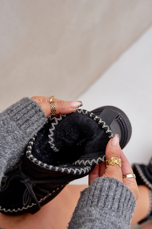 Snehule Dámske Z Haftem s platformou čierna Zapnutéleris Snehule Dámske Z Haftem s platformou čierna Zapnutéleris