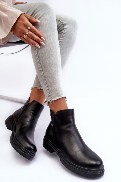 Čierne členkové topánky Foteini