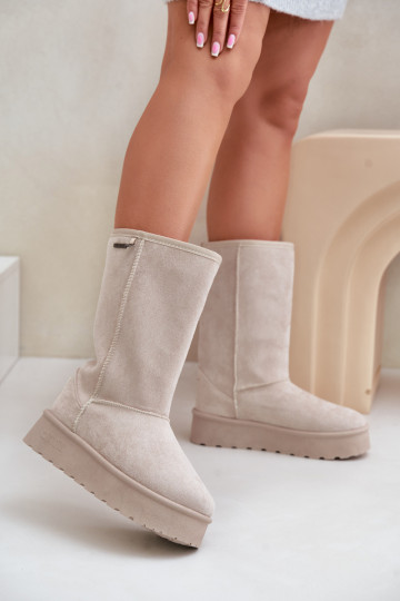 Vysoká Snehule s platformou Big Star OO274894 slonovina