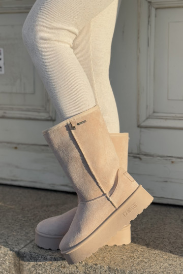 Vysoká Snehule s platformou Big Star OO274894 slonovina 2