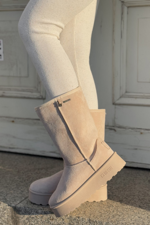 Vysoká Snehule s platformou Big Star OO274894 slonovina