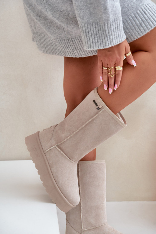 Vysoká Snehule s platformou Big Star OO274894 slonovina