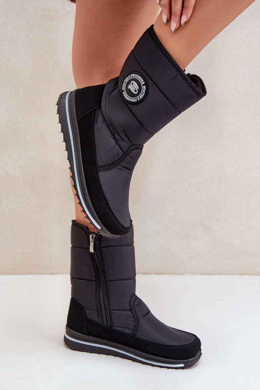 Dámske snehové topánky Progress PROGJ-21-09 v čiernej farbe Dámske snehové topánky Progress PROGJ-21-09 v čiernej farbe