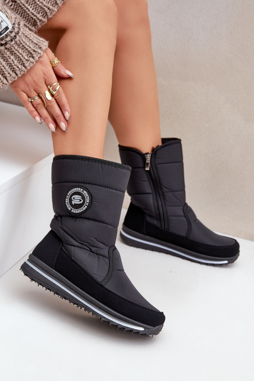 Dámske snehové topánky Progress PROGJ-21-09 v čiernej farbe Dámske snehové topánky Progress PROGJ-21-09 v čiernej farbe