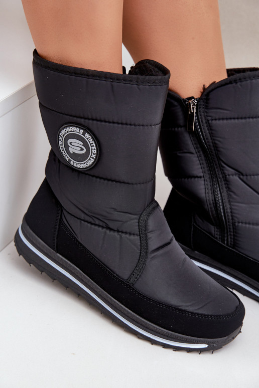 Dámske snehové topánky Progress PROGJ-21-09 v čiernej farbe Dámske snehové topánky Progress PROGJ-21-09 v čiernej farbe