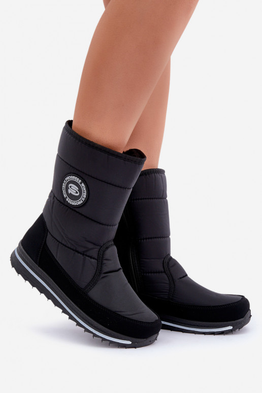 Dámske snehové topánky Progress PROGJ-21-09 v čiernej farbe Dámske snehové topánky Progress PROGJ-21-09 v čiernej farbe