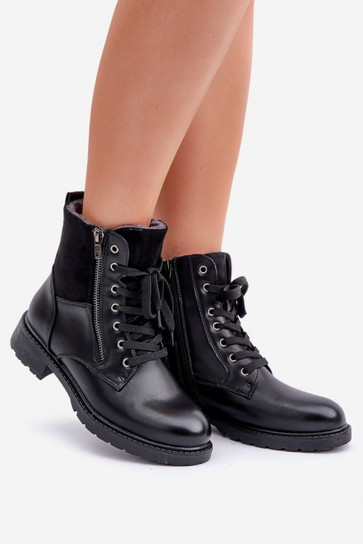 zahriať sa Čižmy so širokými podpätkami Eko Kožené čierna Zapnutéoise