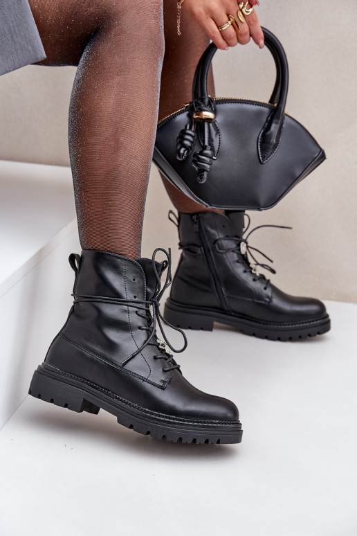 zahriať sa Čižmy Z Przypinkami Zapnuté SznuroInaniu čierna Irivina zahriať sa Čižmy Z Przypinkami Zapnuté SznuroInaniu čierna Irivina