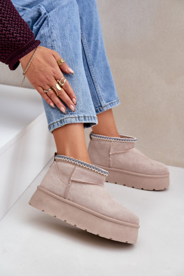 Snehule s platformou S Ornatem Haftem slonovina Heslania