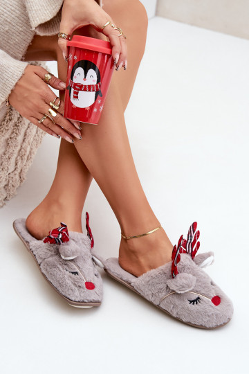 Vianoce Papuče S témou sobov béžová Sylaia