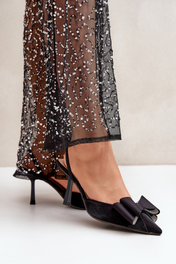 materiál štekle so stuhami čierna Selatea 2