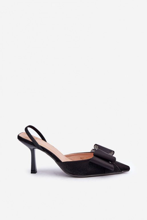 materiál štekle so stuhami čierna Selatea