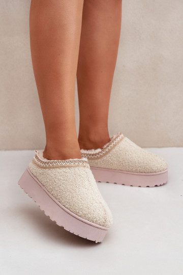 Snehule Dámske s platformou Z Haftem slonovina Tirissa 2