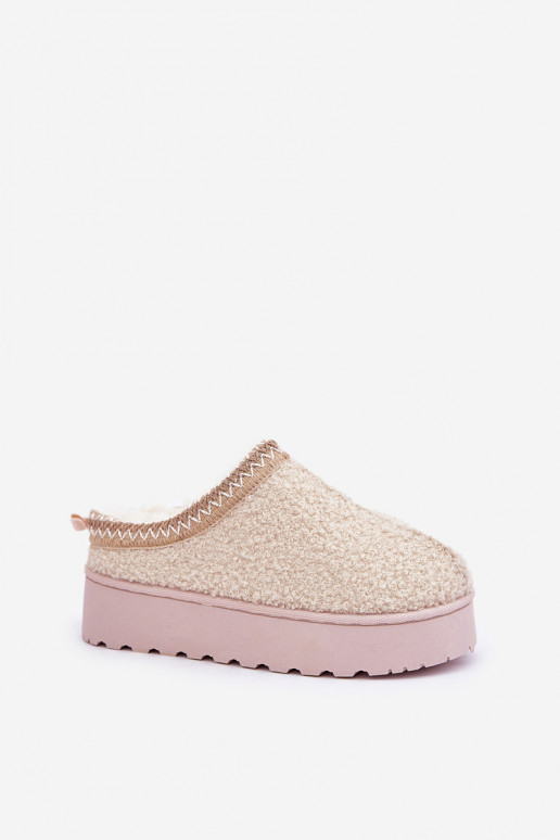 Snehule Dámske s platformou Z Haftem slonovina Tirissa