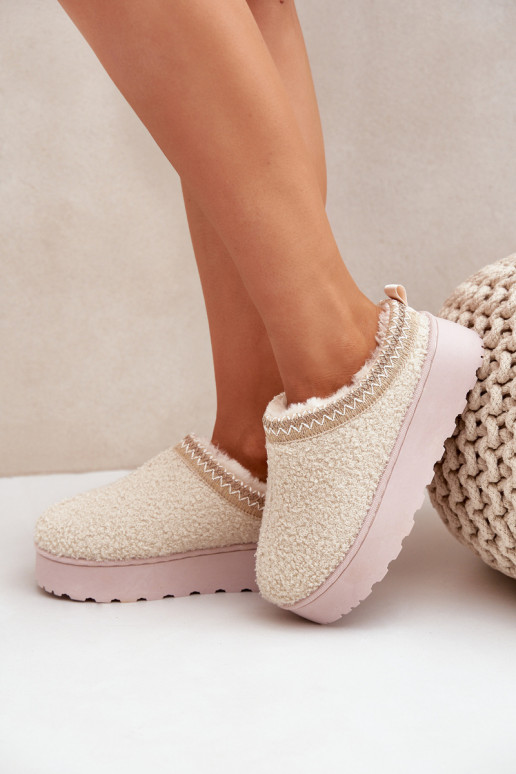 Snehule Dámske s platformou Z Haftem slonovina Tirissa