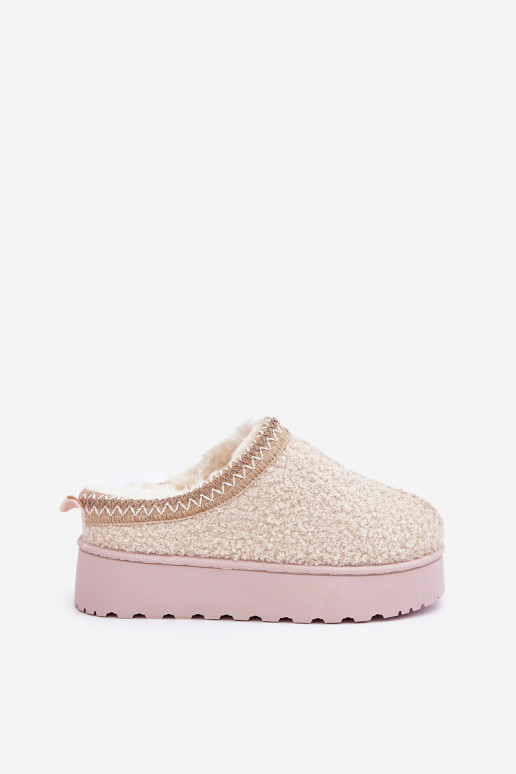 Snehule Dámske s platformou Z Haftem slonovina Tirissa