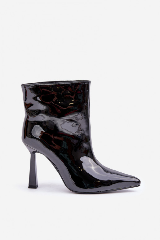 s lakovým efektom Čižmy Zapnuté Szpice Trvalý model čierna Seliri s lakovým efektom Čižmy Zapnuté Szpice Trvalý model čierna Seliri