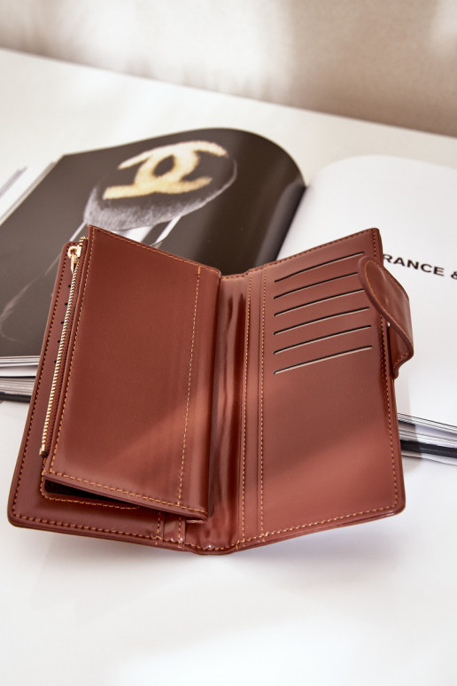 Dámska peňaženka z eko kože Hnedá farba Kalinessa Dámska peňaženka z eko kože Hnedá farba Kalinessa