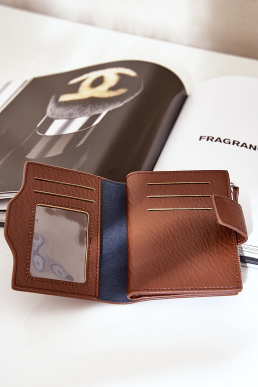 Dámska peňaženka Eko Kožené Hnedá farba Jezorea Dámska peňaženka Eko Kožené Hnedá farba Jezorea