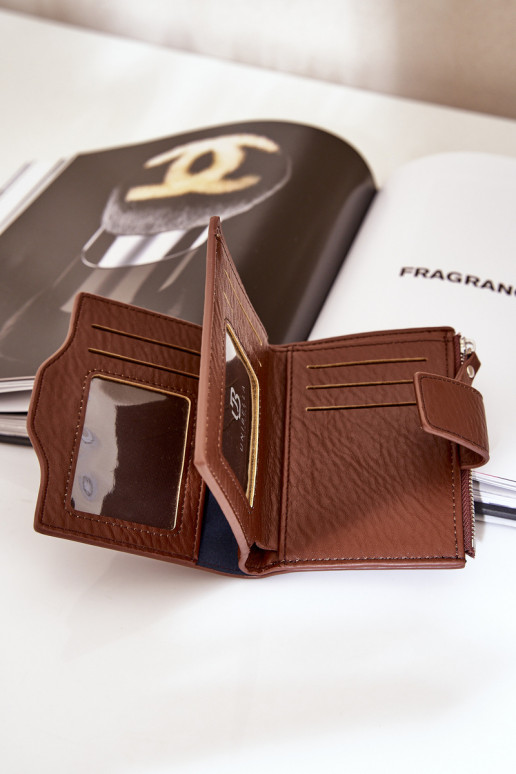 Dámska peňaženka Eko Kožené Hnedá farba Jezorea Dámska peňaženka Eko Kožené Hnedá farba Jezorea