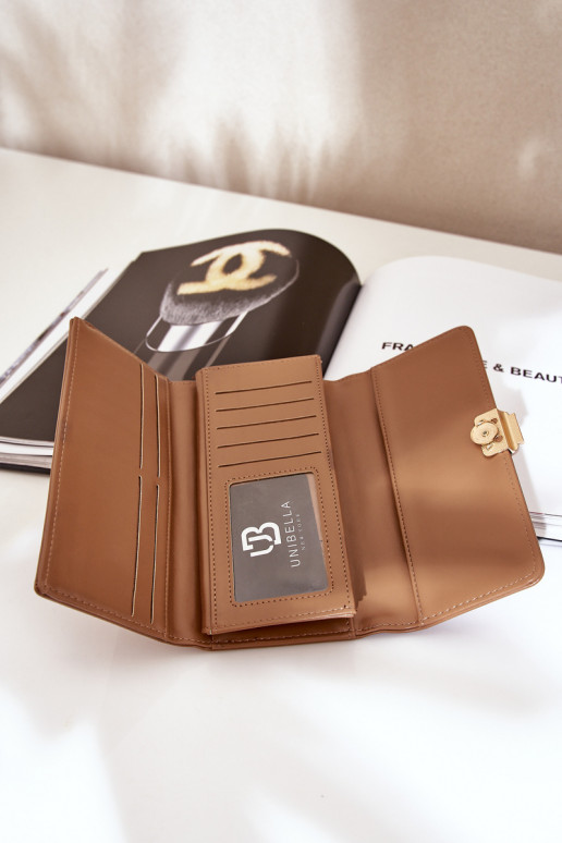 Eko Kožené Gładki Dámska peňaženka Tmavýbéžová Erolia