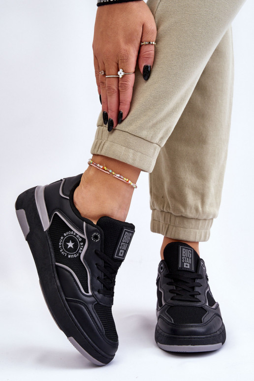 Dámske Športový štýl topánky Big Star LL274443 Čierna a-sivá
