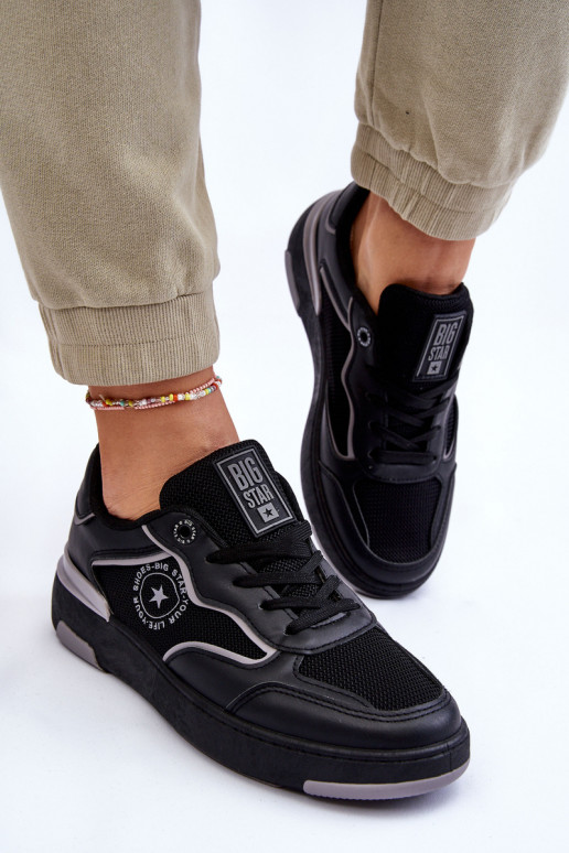 Dámske Športový štýl topánky Big Star LL274443 Čierna a-sivá