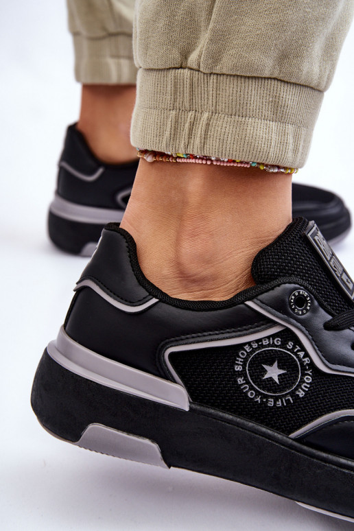 Dámske Športový štýl topánky Big Star LL274443 Čierna a-sivá