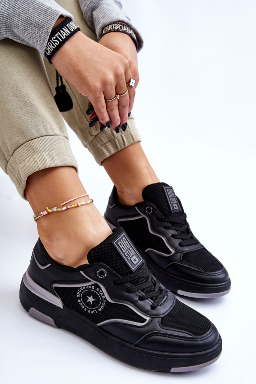 Dámske Športový štýl topánky Big Star LL274443 Čierna a-sivá