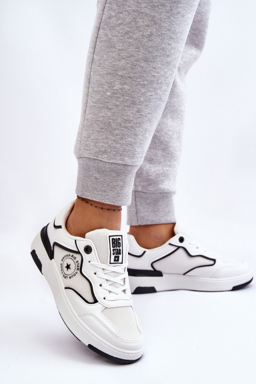 Dámske Športový štýl topánky Big Star LL274440 biely-čierna Dámske Športový štýl topánky Big Star LL274440 biely-čierna