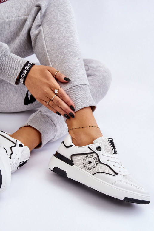 Dámske Športový štýl topánky Big Star LL274440 biely-čierna Dámske Športový štýl topánky Big Star LL274440 biely-čierna