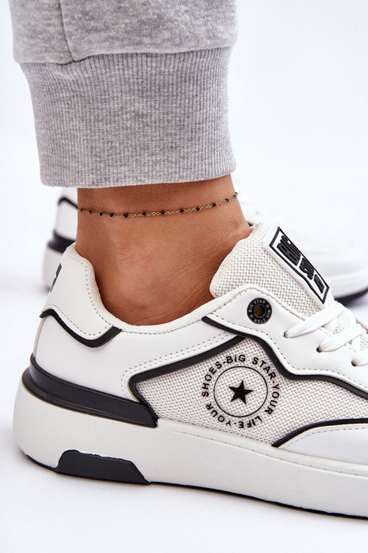 Dámske Športový štýl topánky Big Star LL274440 biely-čierna Dámske Športový štýl topánky Big Star LL274440 biely-čierna