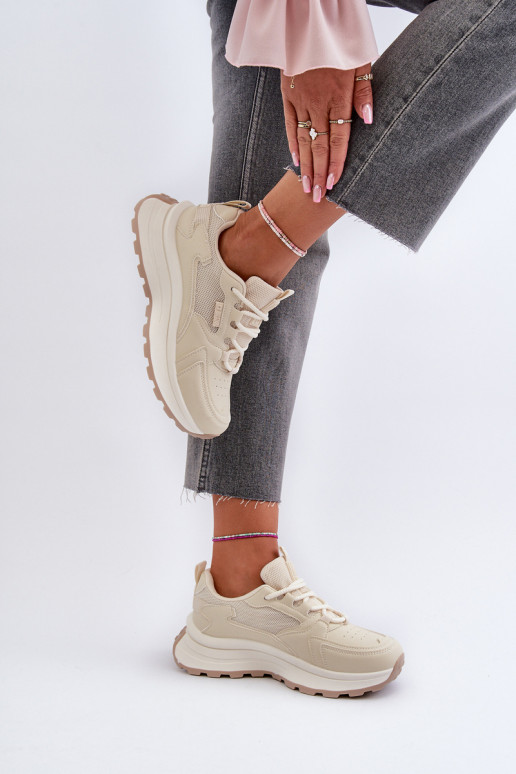 Tenisky model obuvi Dámske HI-POLY SYSTEM Big Star NN274A105 béžová Tenisky model obuvi Dámske HI-POLY SYSTEM Big Star NN274A105 béžová