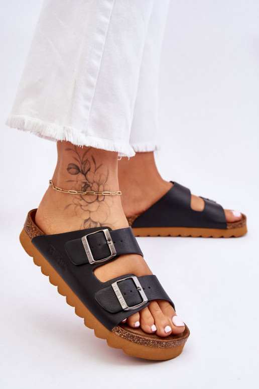 Klasický model Dámske Papuče Big Star LL274477 čierna Klasický model Dámske Papuče Big Star LL274477 čierna