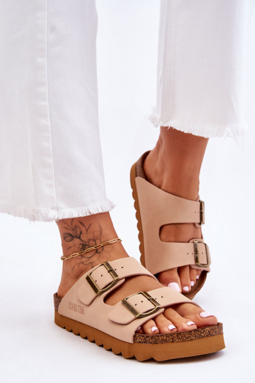 Klasický model Dámske Papuče Big Star LL274478 béžová Klasický model Dámske Papuče Big Star LL274478 béžová