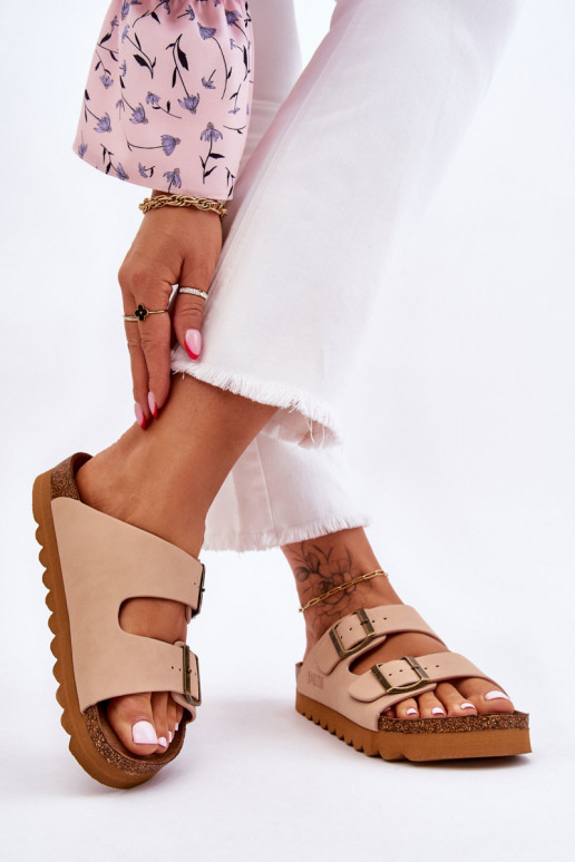 Klasický model Dámske Papuče Big Star LL274478 béžová Klasický model Dámske Papuče Big Star LL274478 béžová