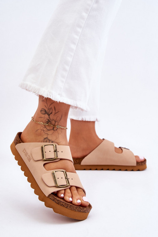 Klasický model Dámske Papuče Big Star LL274478 béžová Klasický model Dámske Papuče Big Star LL274478 béžová