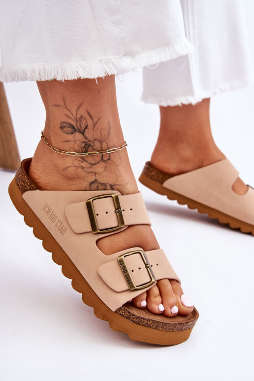 Klasický model Dámske Papuče Big Star LL274478 béžová Klasický model Dámske Papuče Big Star LL274478 béžová