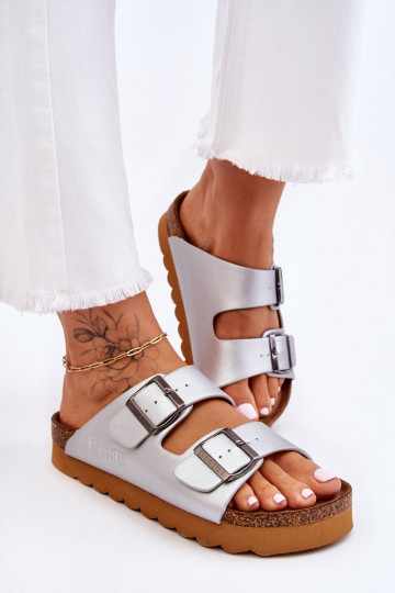 Klasický model Dámske Papuče Big Star LL274476 strieborná farba 2