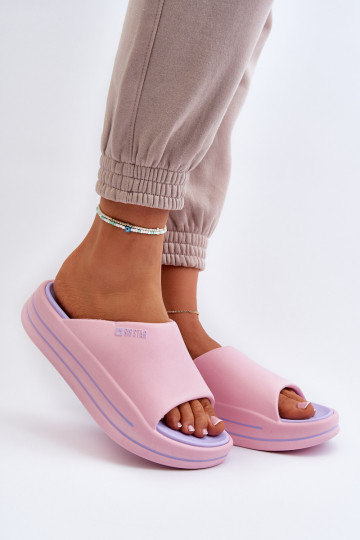 Dámske papuče s platformou Big Star NN274A035 Ružová 2
