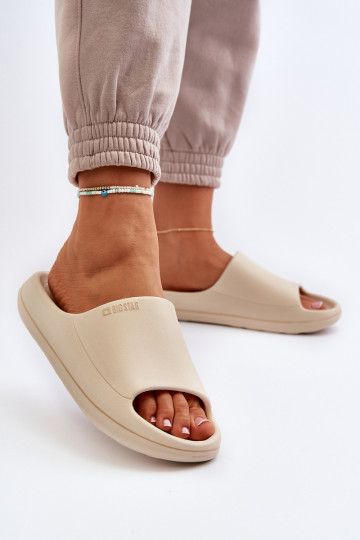Jednoduché Dámske papuče Big Star NN274A040 béžová