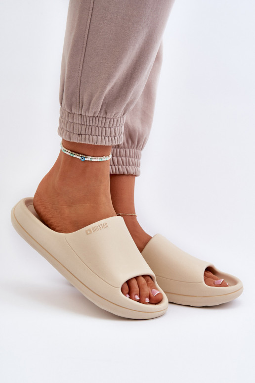 Jednoduché Dámske papuče Big Star NN274A040 béžová